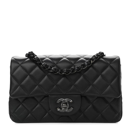 Chanel Lambskin Quilted Mini Rectangular Flap So Black 1 of 9