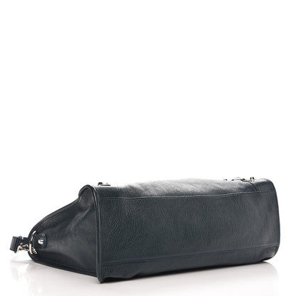 Balenciaga Chevre Silver Metallic Edge Hardware City Bleu Paon 5 of 8