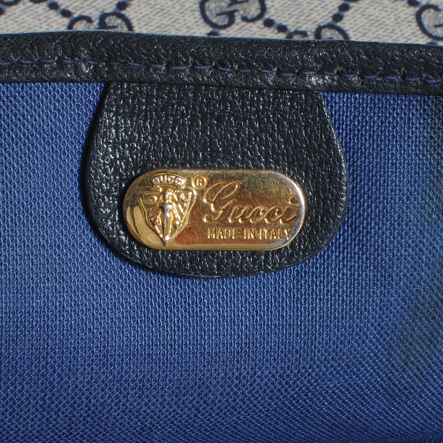 Gucci Monogram Web Tote Navy Blue 6 of 8
