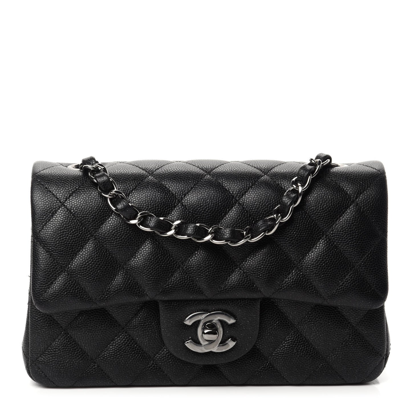 Caviar Quilted Mini Rectangular Flap Black
