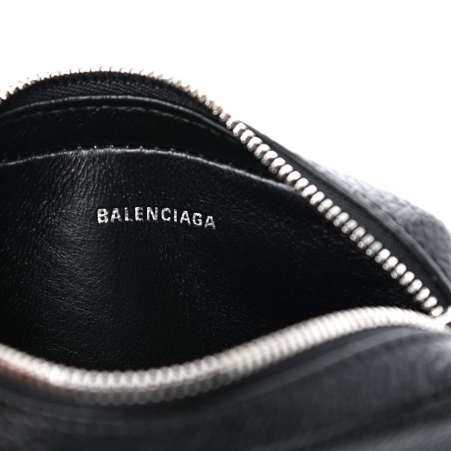 Balenciaga Grained Calfskin Logo Mini Cash Crossbody Pouch Black White 6 of 9