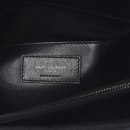 Saint Laurent Sheepskin Matelasse Chevron Monogram Large College Satchel Black 6 of 15