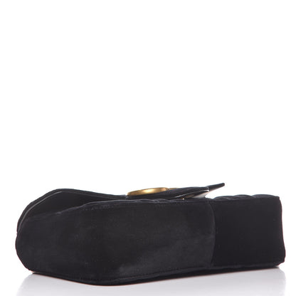 Gucci Velvet Matelasse Mini GG Marmont Shoulder Bag Black 4 of 8