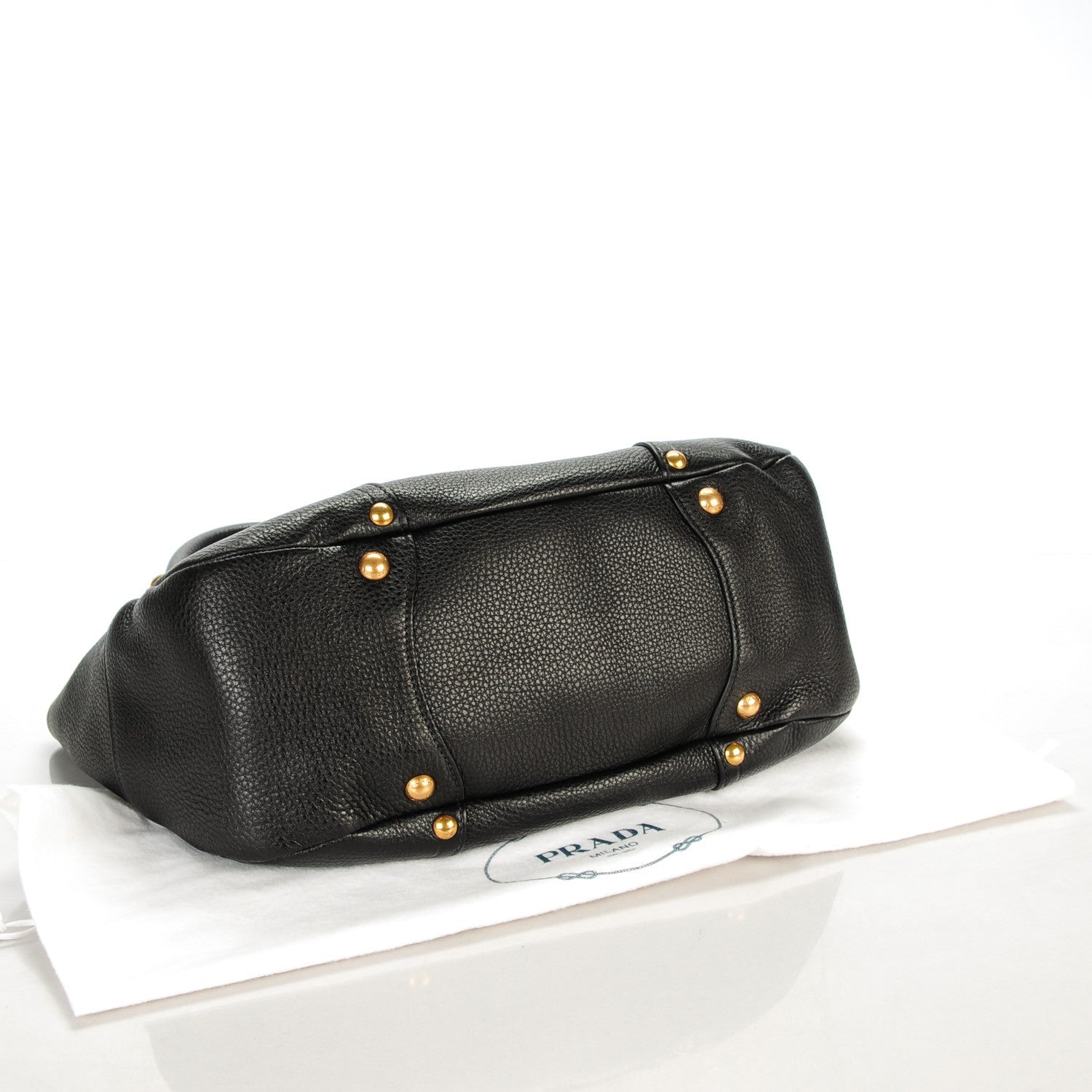 Prada Vitello Daino Pushlock Tote Black 4 of 8