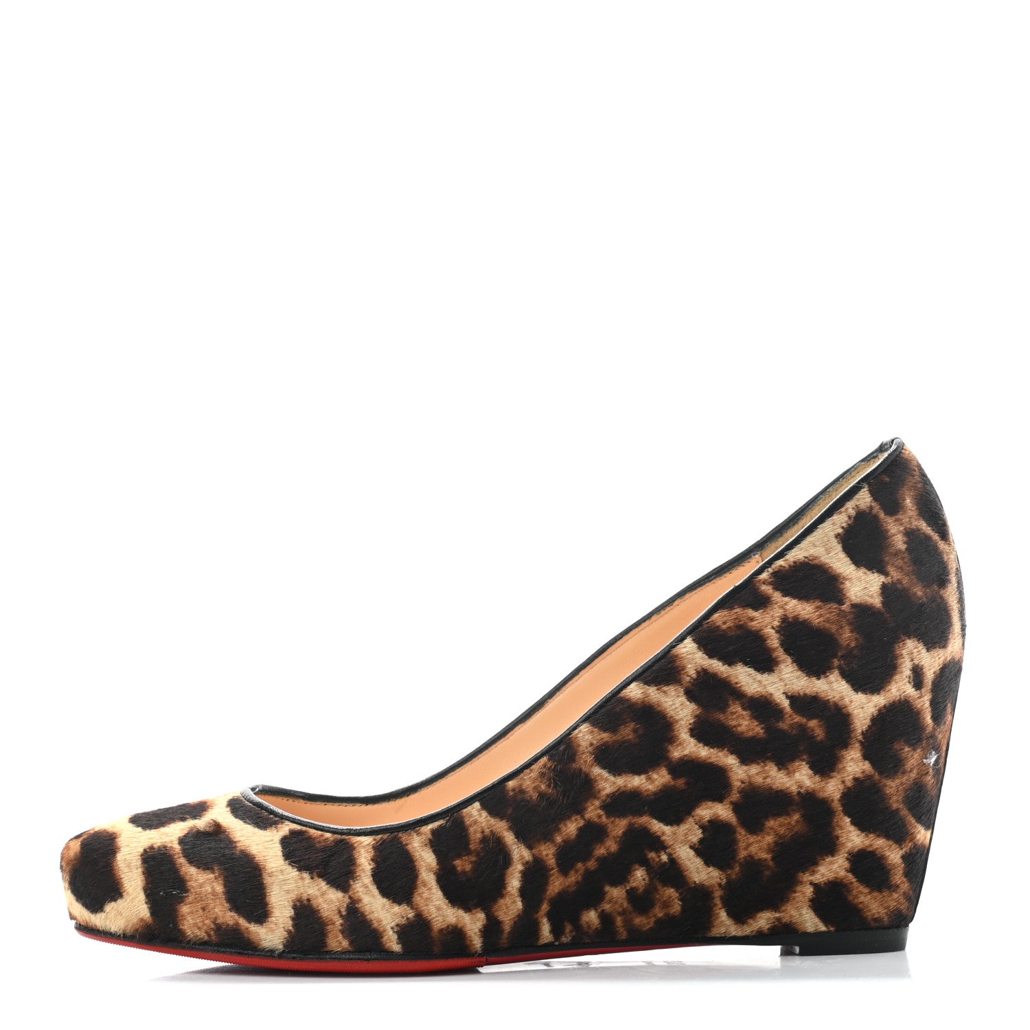 Christian Louboutin Pony Hair Melissa Wedges 37.5 Leopard 1 of 8