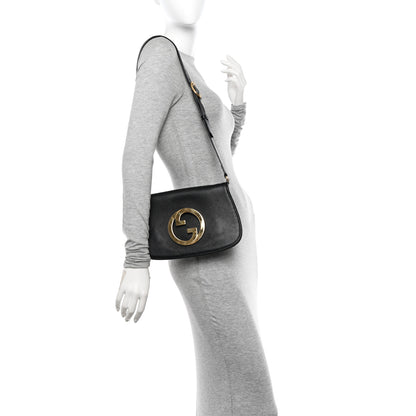 Gucci Roxy Calfskin Blondie Chain Shoulder Flap Bag Black 2 of 10