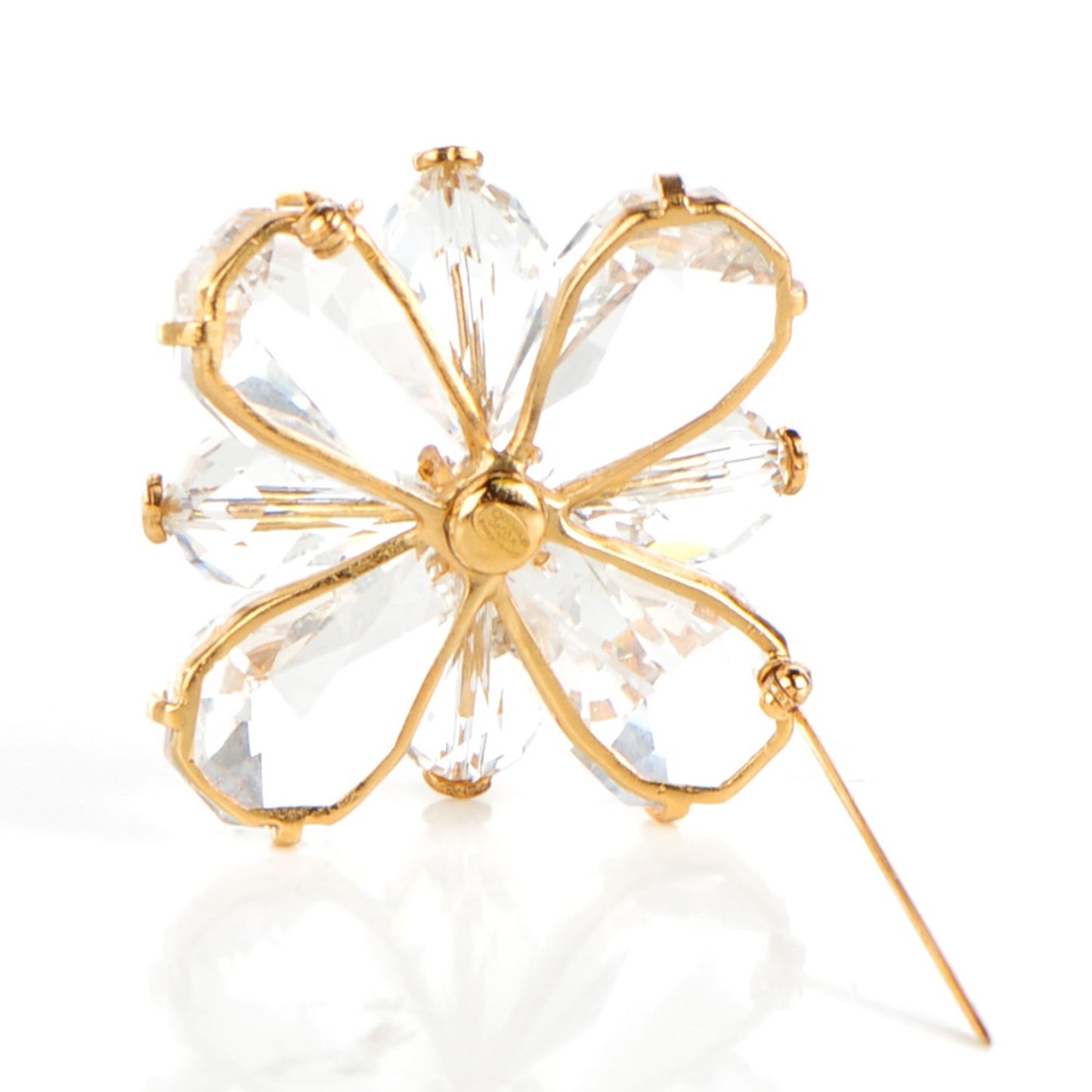 Crystal CC Brooch Gold