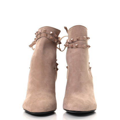 Valentino Garavani Suede Monochrome Rockstud Flair 85mm Ankle Boots 39 Rose Cannelle 5 of 24