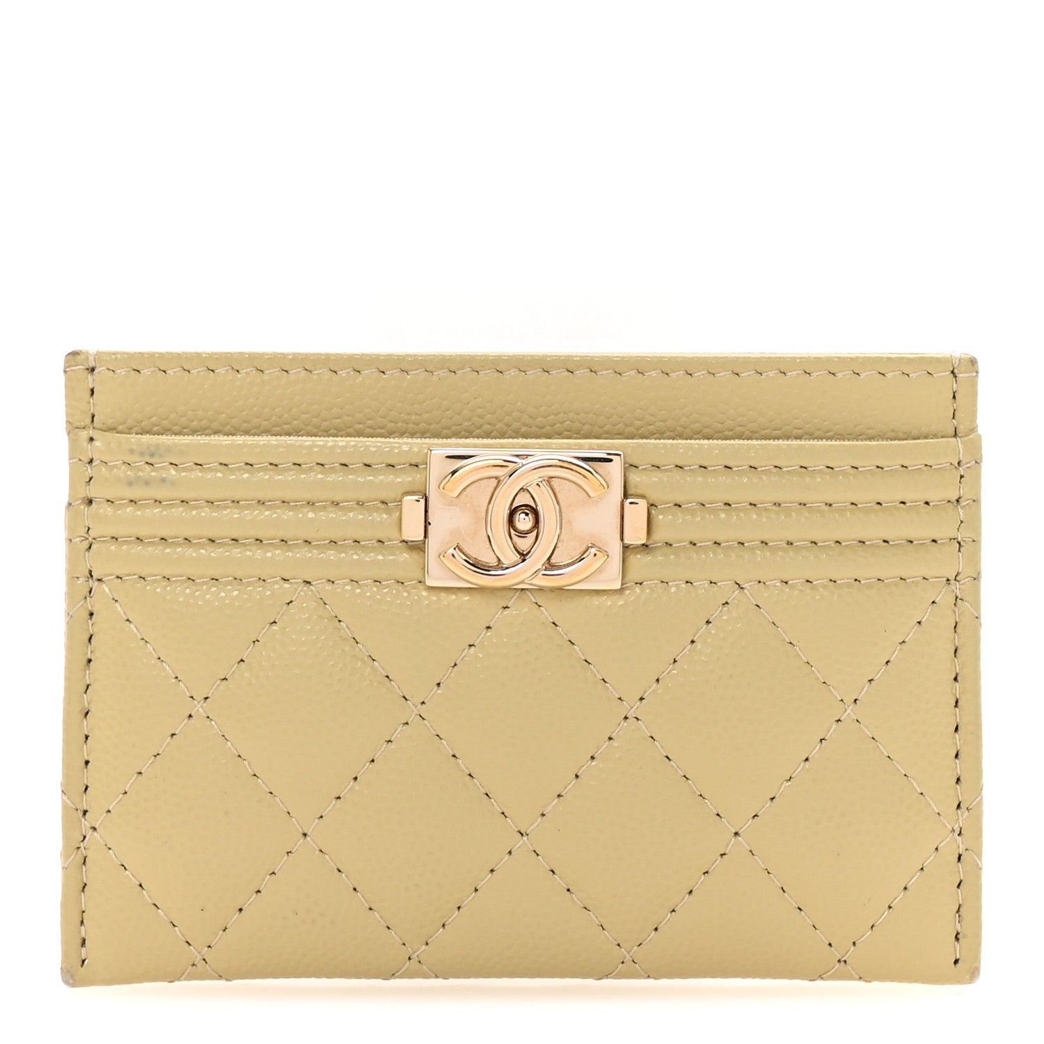 Chanel Caviar Quilted Boy Card Holder Light Green 1 of 8