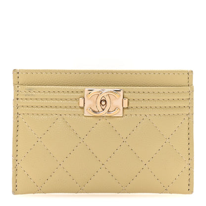 Chanel Caviar Quilted Boy Card Holder Light Green 1 of 8