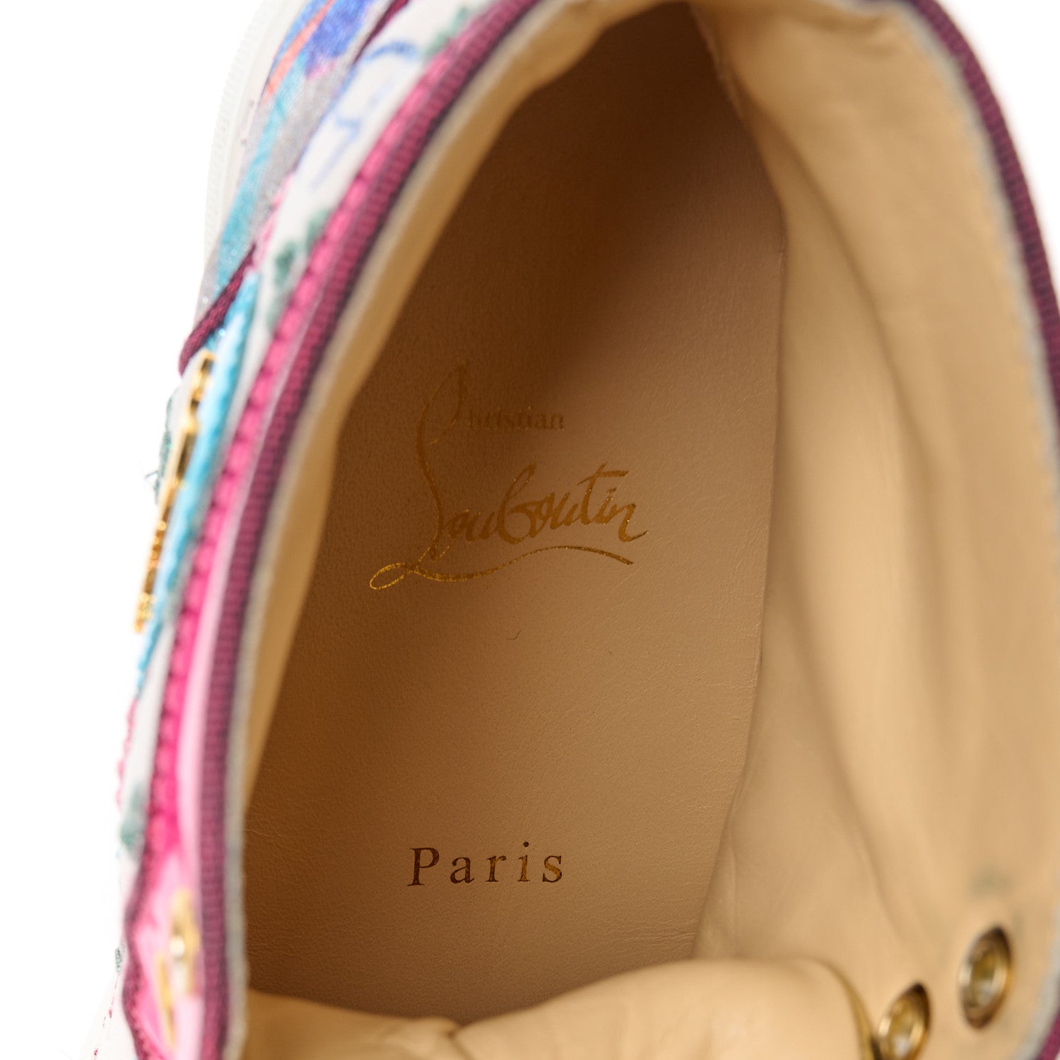 Christian Louboutin Calfskin Louis Spikes Flat Sneakers 37.5 Multicolor 9 of 9