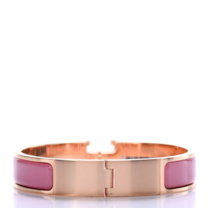 Hermes Enamel Narrow Clic Clac H Bracelet PM Rose Patch 3 of 4