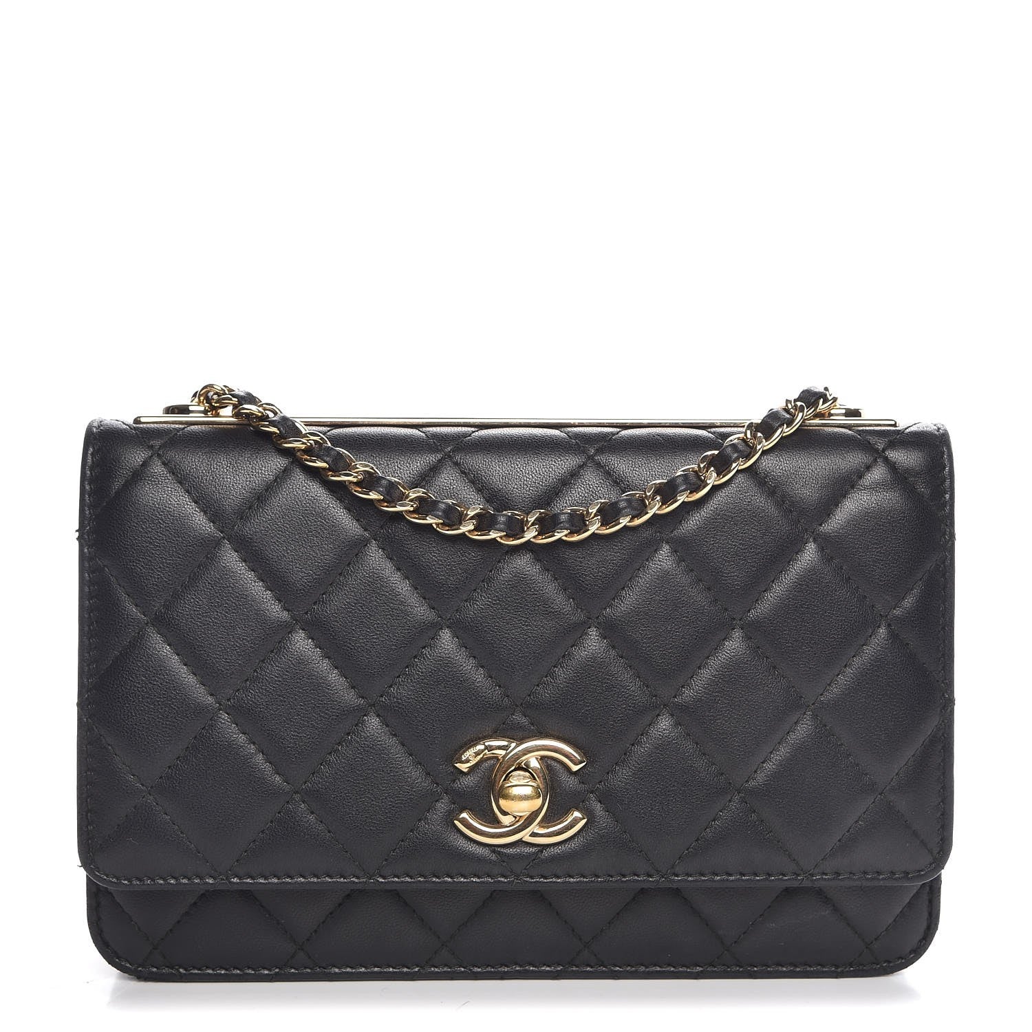 Chanel Lambskin Quilted Trendy CC Wallet On Chain WOC Black 1 of 10