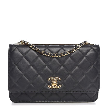 Chanel Lambskin Quilted Trendy CC Wallet On Chain WOC Black 1 of 10