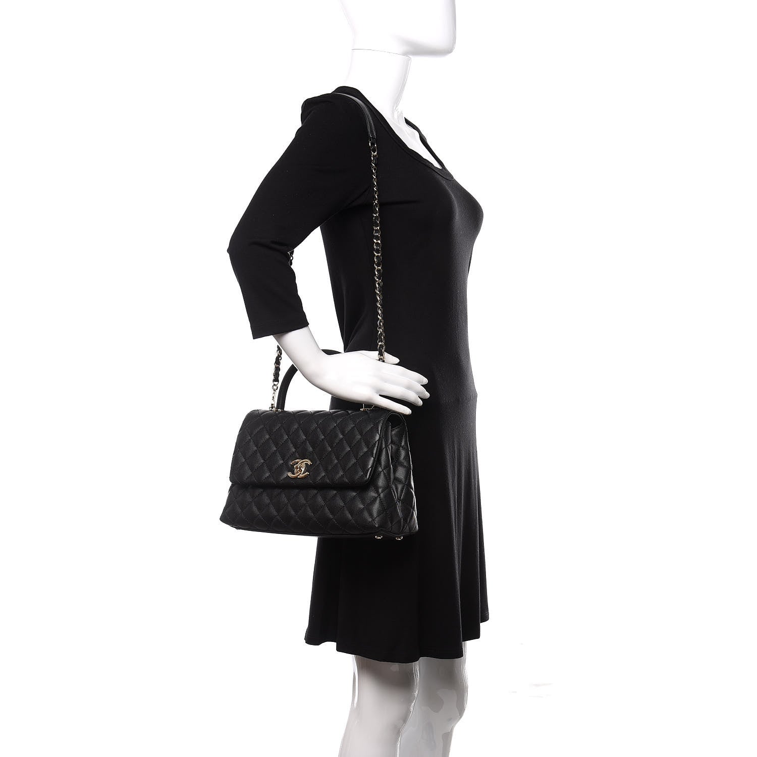 Chanel Caviar Quilted Small Coco Handle Flap Black 2 of 11