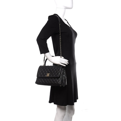 Chanel Caviar Quilted Small Coco Handle Flap Black 2 of 11