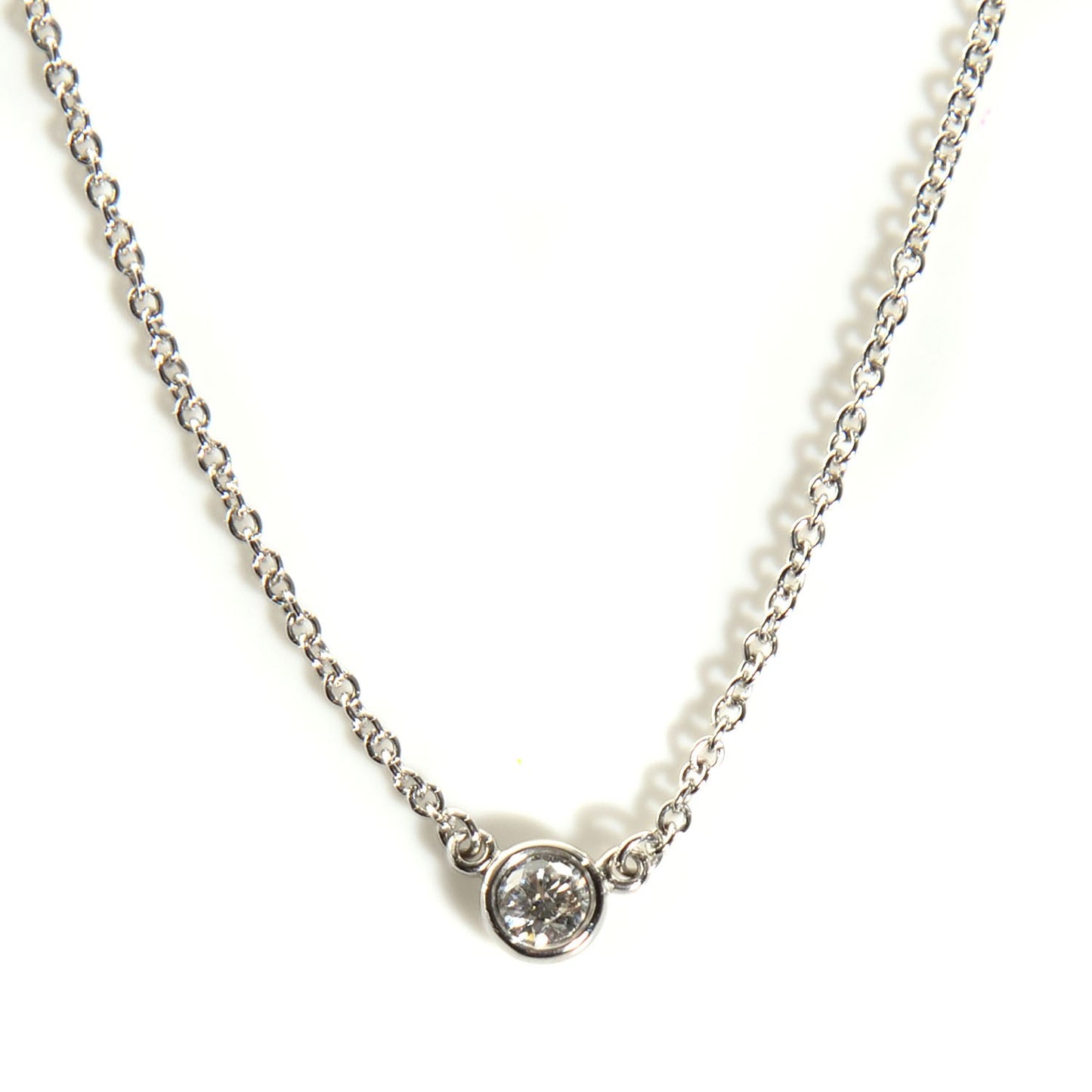 Platinum Diamond .10ct Elsa Peretti Diamonds by the Yard Pendant Necklace