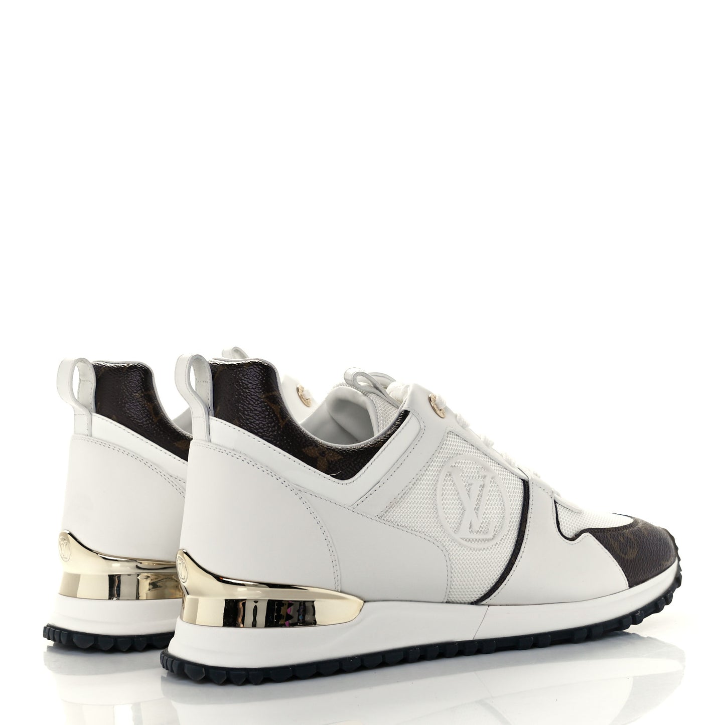 Calfskin Monogram Run Away Sneakers 39 White