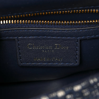 Christian Dior Tweed Cannage Small Caro Bag Dark Blue 6 of 8