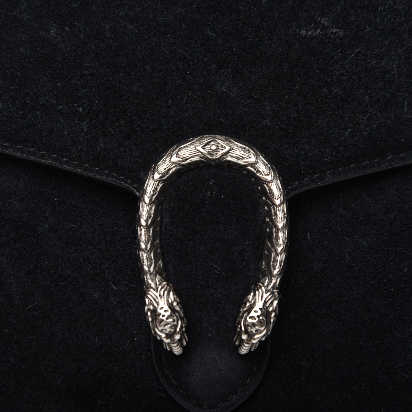 Suede Mini Dionysus Chain Wallet Black