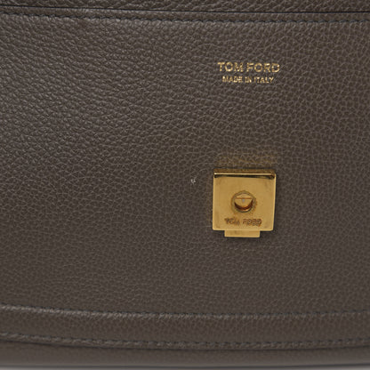 Tom Ford Pebbled Calfskin Jennifer East West Crossbody Bag Graphite 9 of 12