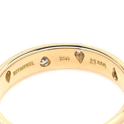 Tiffany 18K Yellow Gold Platinum Diamond 4mm Etoile Band Ring 54 7 4 of 4