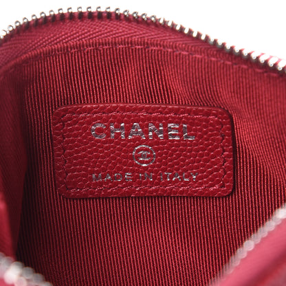 Chanel Caviar Quilted Small Cosmetic Case Dark Pink 6 of 8