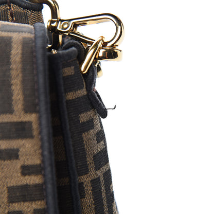 Fendi Fabric Jacquard FF 1974 Large Baguette Tobacco Moro Black 10 of 14