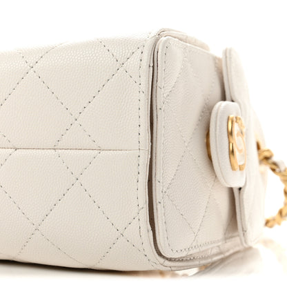 Chanel Caviar Quilted Mini Chanel 25 Handbag White 10 of 11