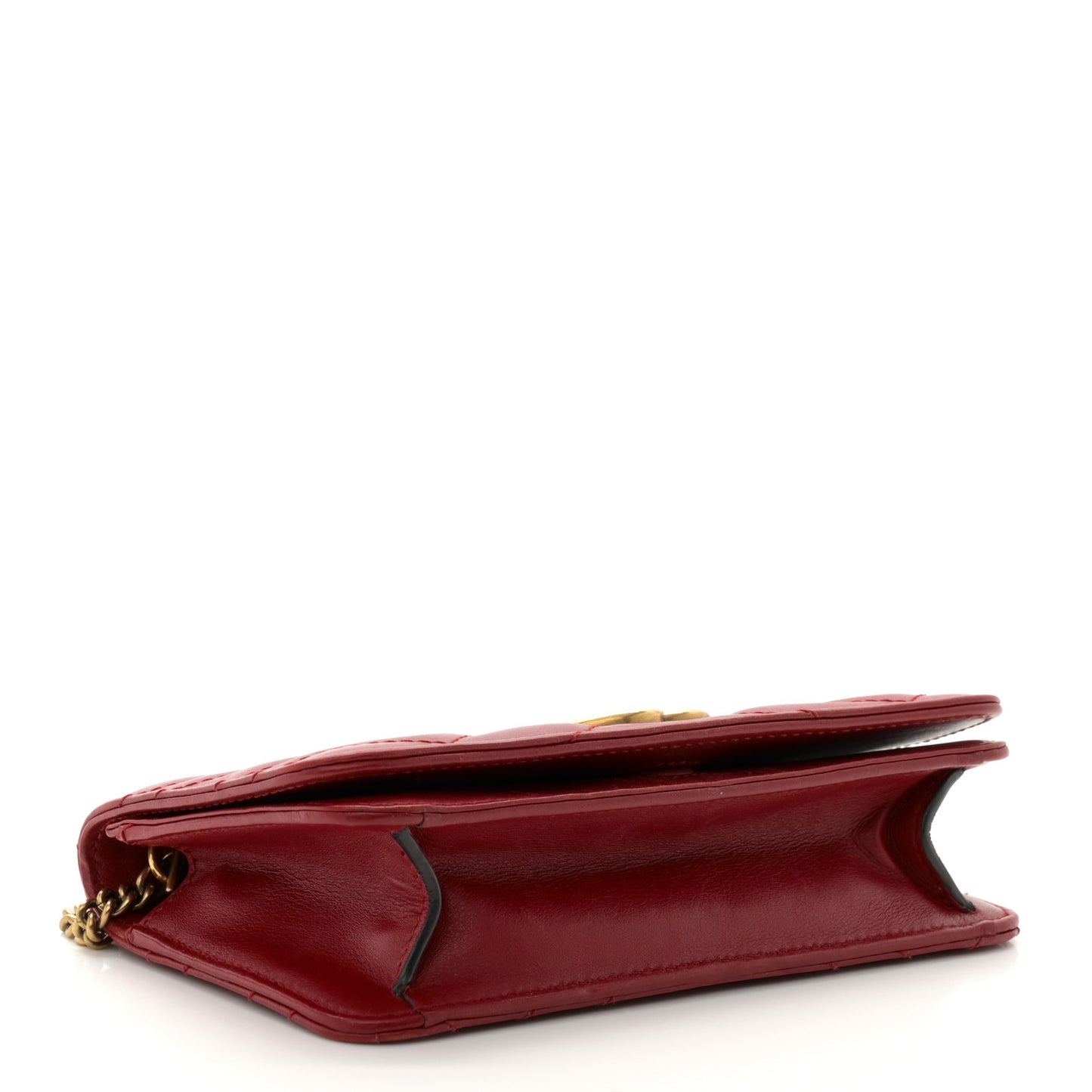 Calfskin Matelasse GG Marmont Mini Bag Hibiscus Red