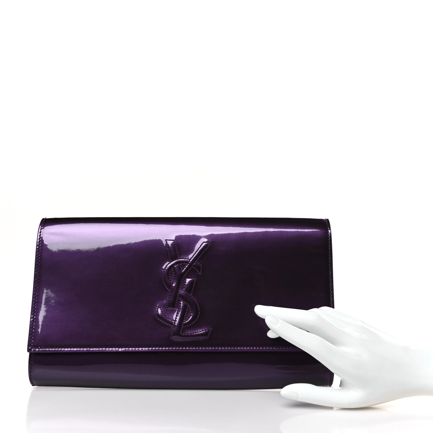 Patent Calfskin Monogram Large Belle De Jour Clutch Purple