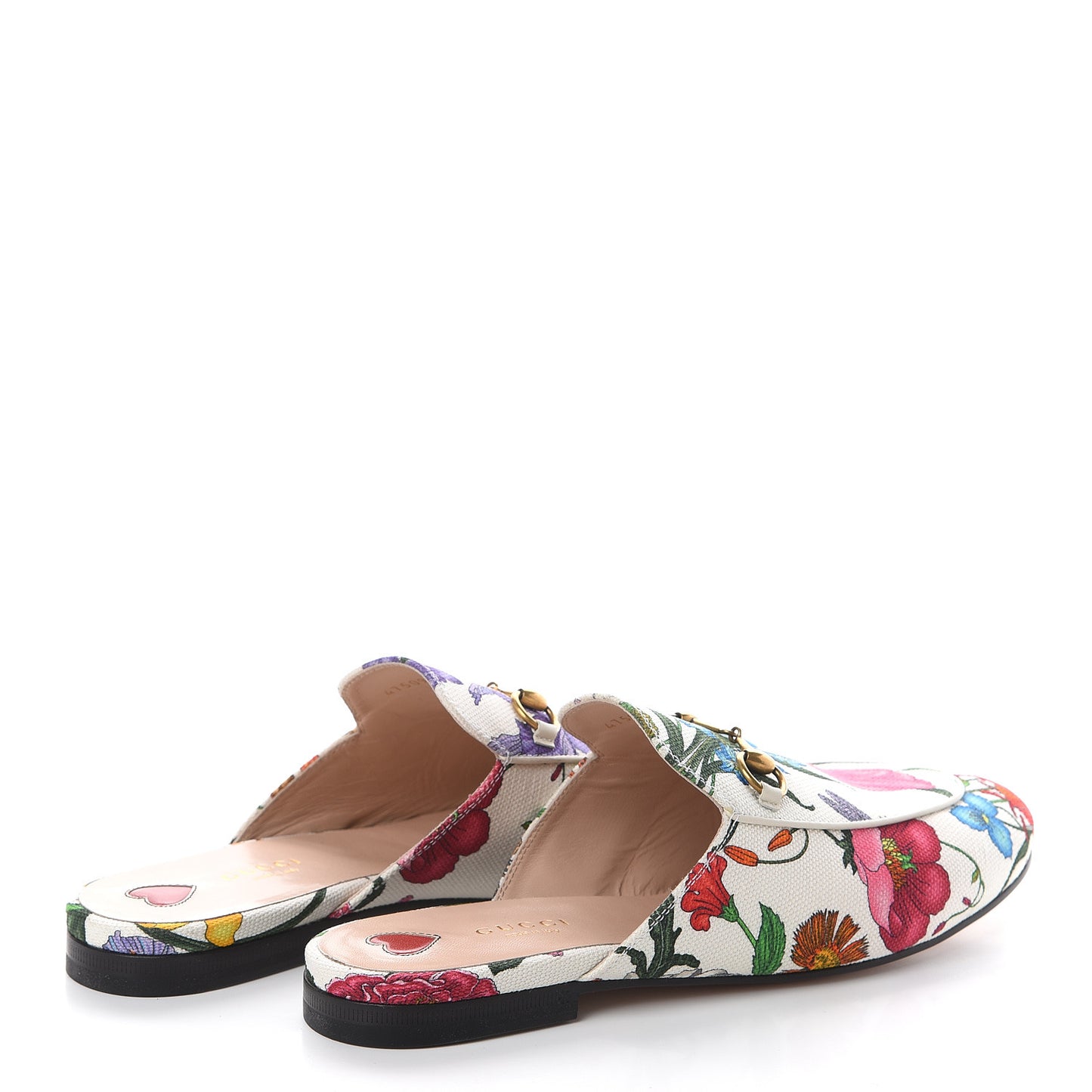 Canvas Flora Womens Princetown Slippers 39.5 White Multicolor