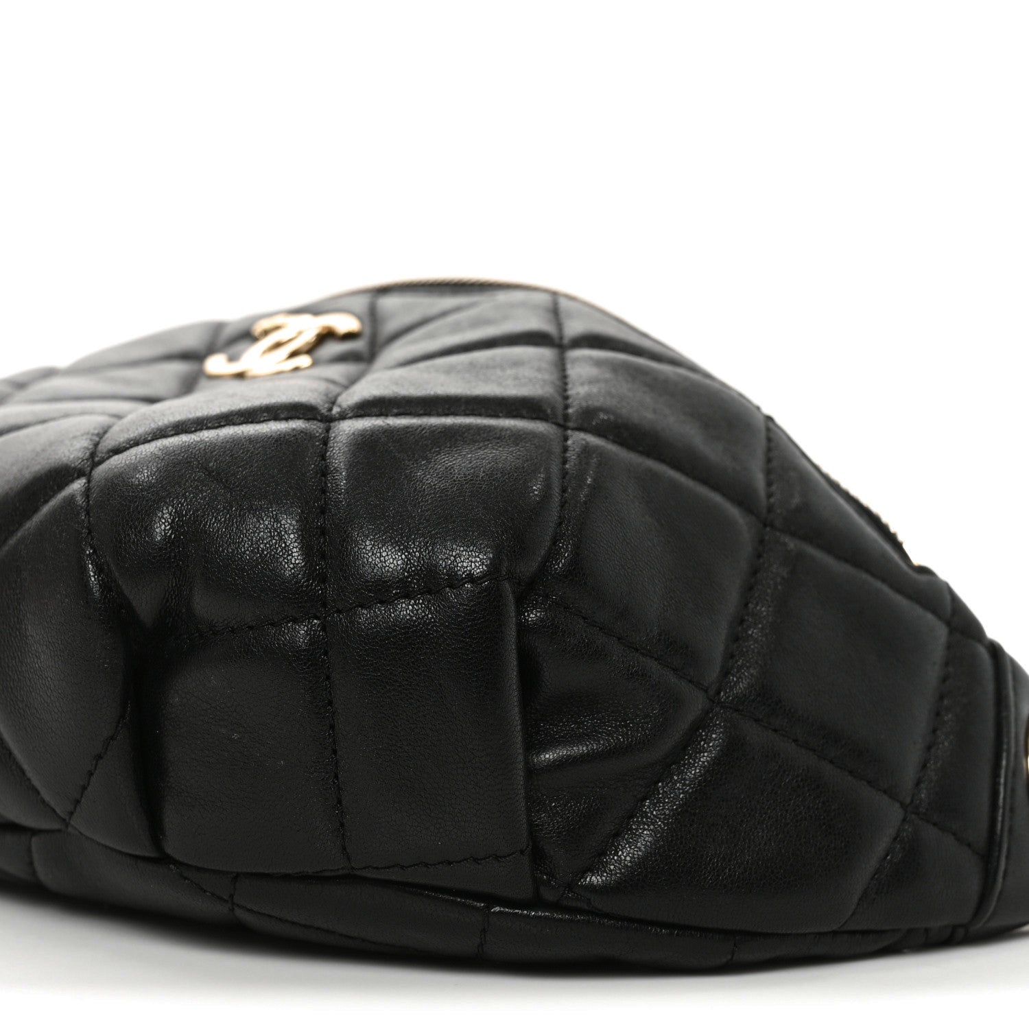 Chanel Shiny Lambskin Quilted Belt Bag Black 10 of 10