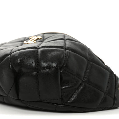 Chanel Shiny Lambskin Quilted Belt Bag Black 10 of 10