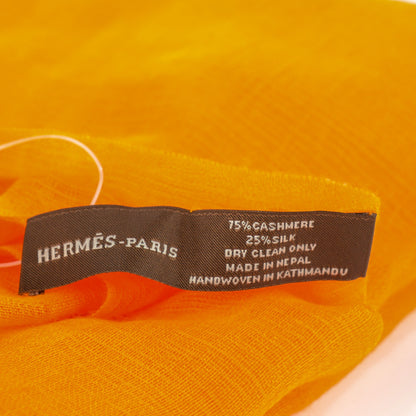 Hermes Cashmere Silk Plume Unie Stole Soucis 4 of 5