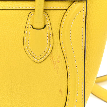 Celine Drummed Calfskin Nano Luggage Citron 17 of 20