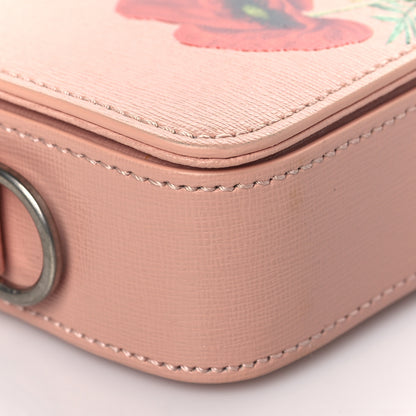 Off-White Saffiano Floral Printed Mini Diag Binder Clip Bag Pink Multicolor 9 of 10