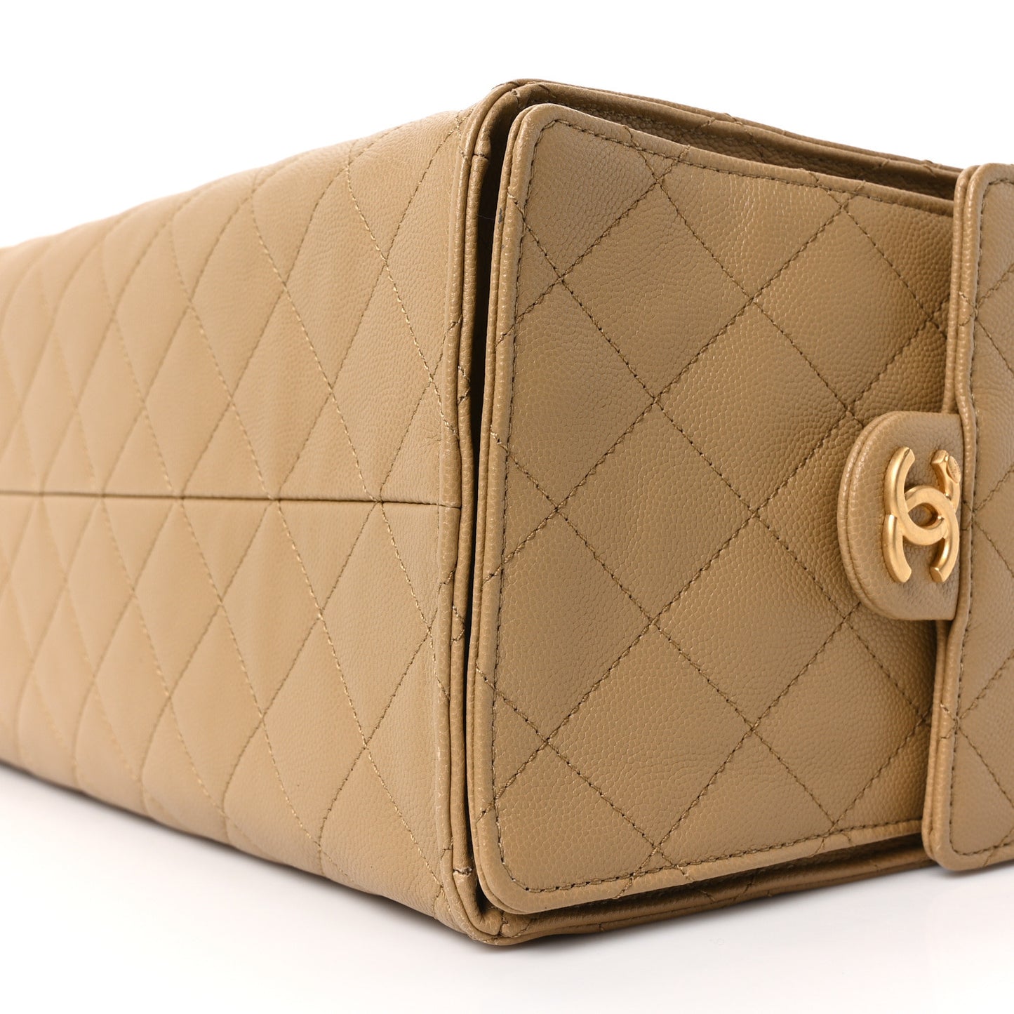 Caviar Quilted Medium Chanel 25 Handbag Dark Beige