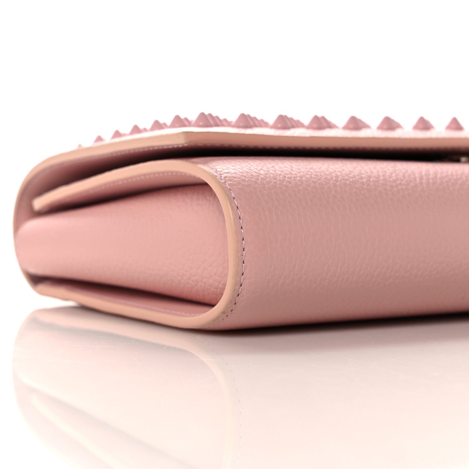 Christian Louboutin Calfskin Spikes Paloma Clutch Rosy 9 of 10