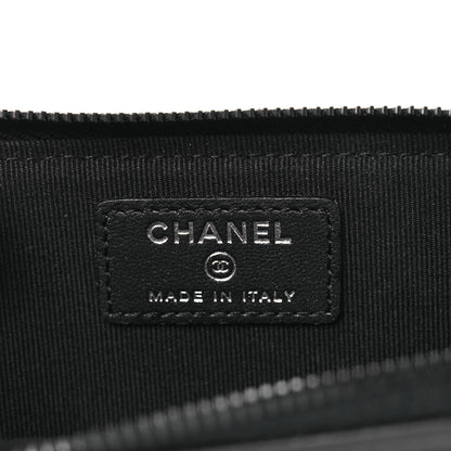Chanel Pearly Lambskin Quilted Zip Card Holder So Black 6 of 10