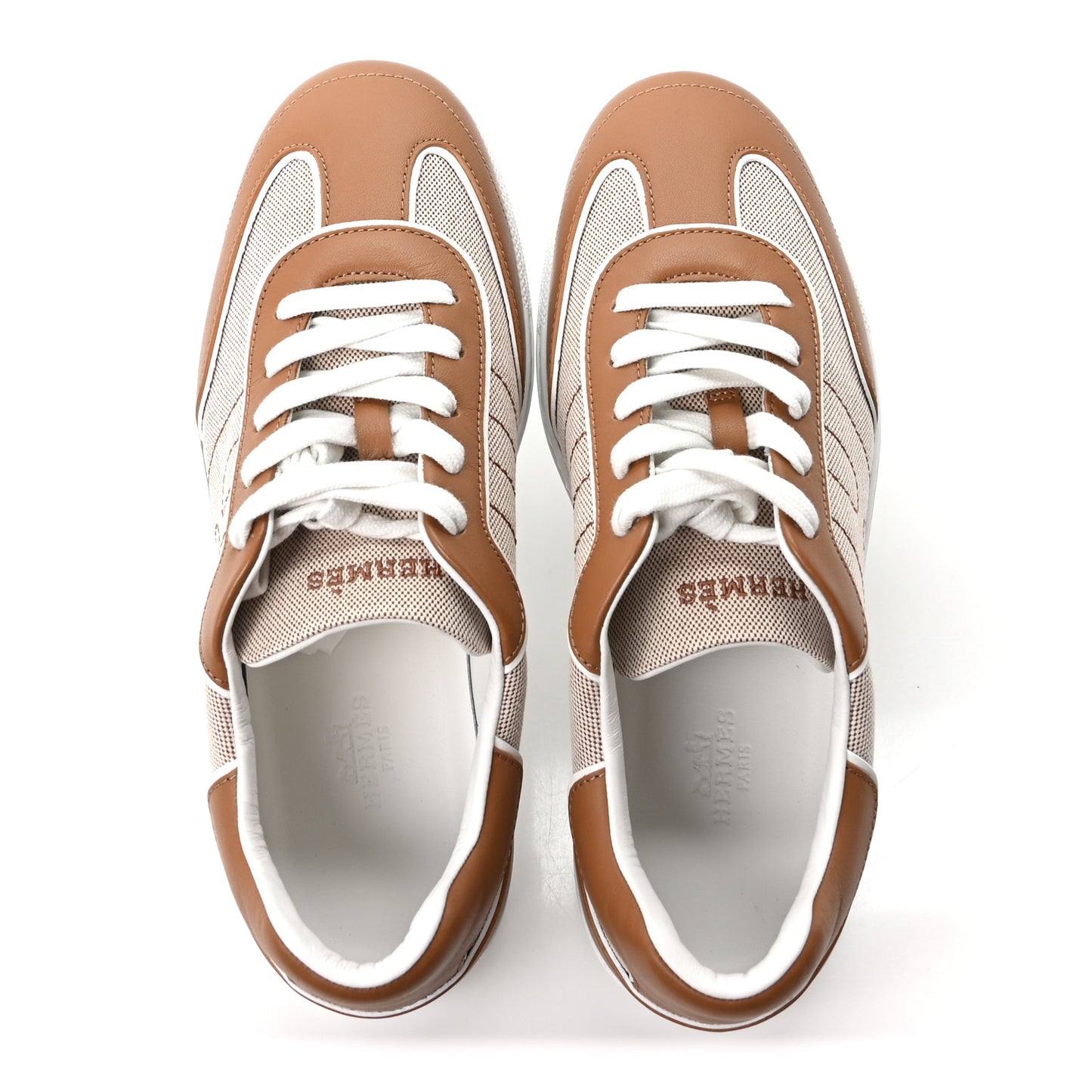 Calfskin Canvas Match Sneakers 37.5 Noisette Multicolor