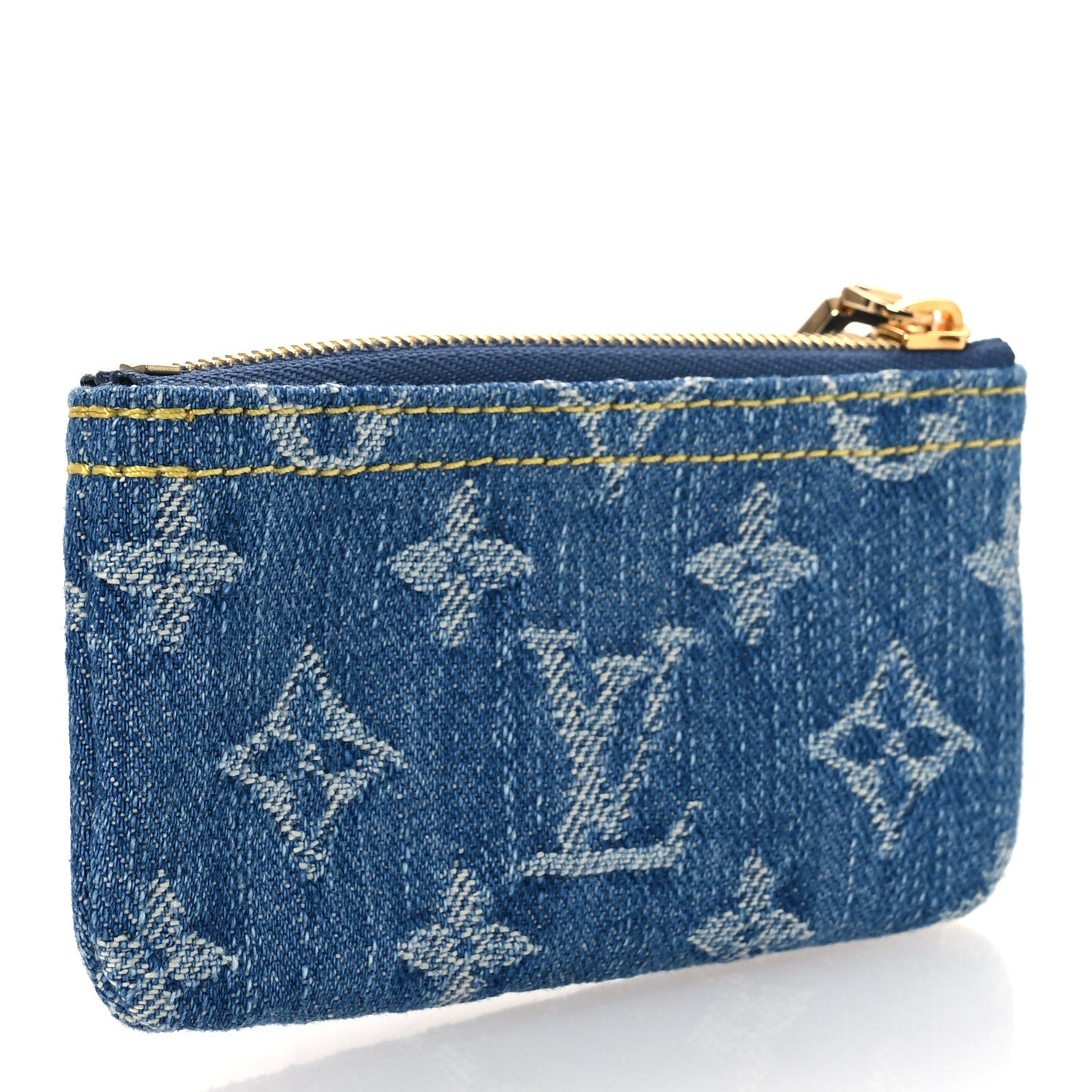 Louis Vuitton Monogram Denim Key Pouch Denim Blue 3 of 6