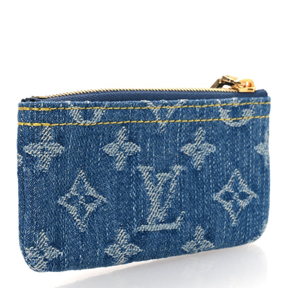 Louis Vuitton Monogram Denim Key Pouch Denim Blue 3 of 6
