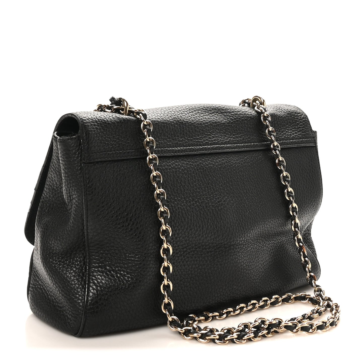 Small Classic Grain Calfskin Medium Lily Black