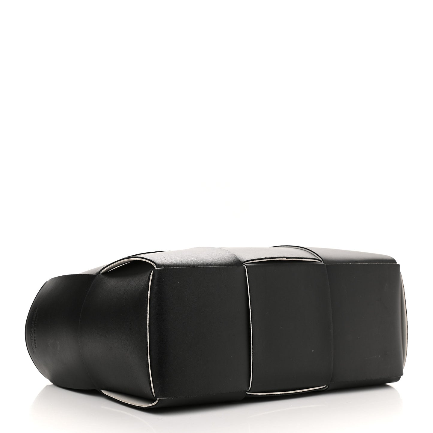 Nappa Maxi Intrecciato Small Arco Tote Black White