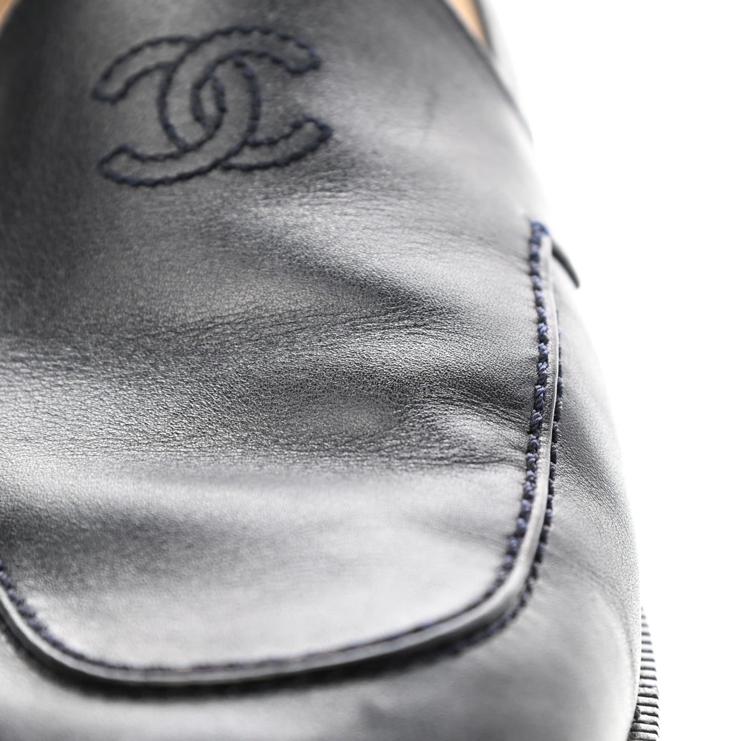 Lambskin CC Loafers 39.5 Navy