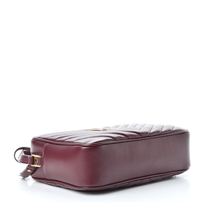 Saint Laurent Calfskin Matelasse Monogram Lou Camera Bag Dark Legion Red 4 of 10