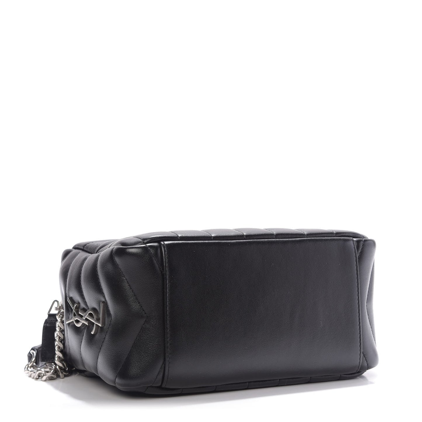Calfskin Y Quilted Monogram Small Loulou Bowling Bag Black
