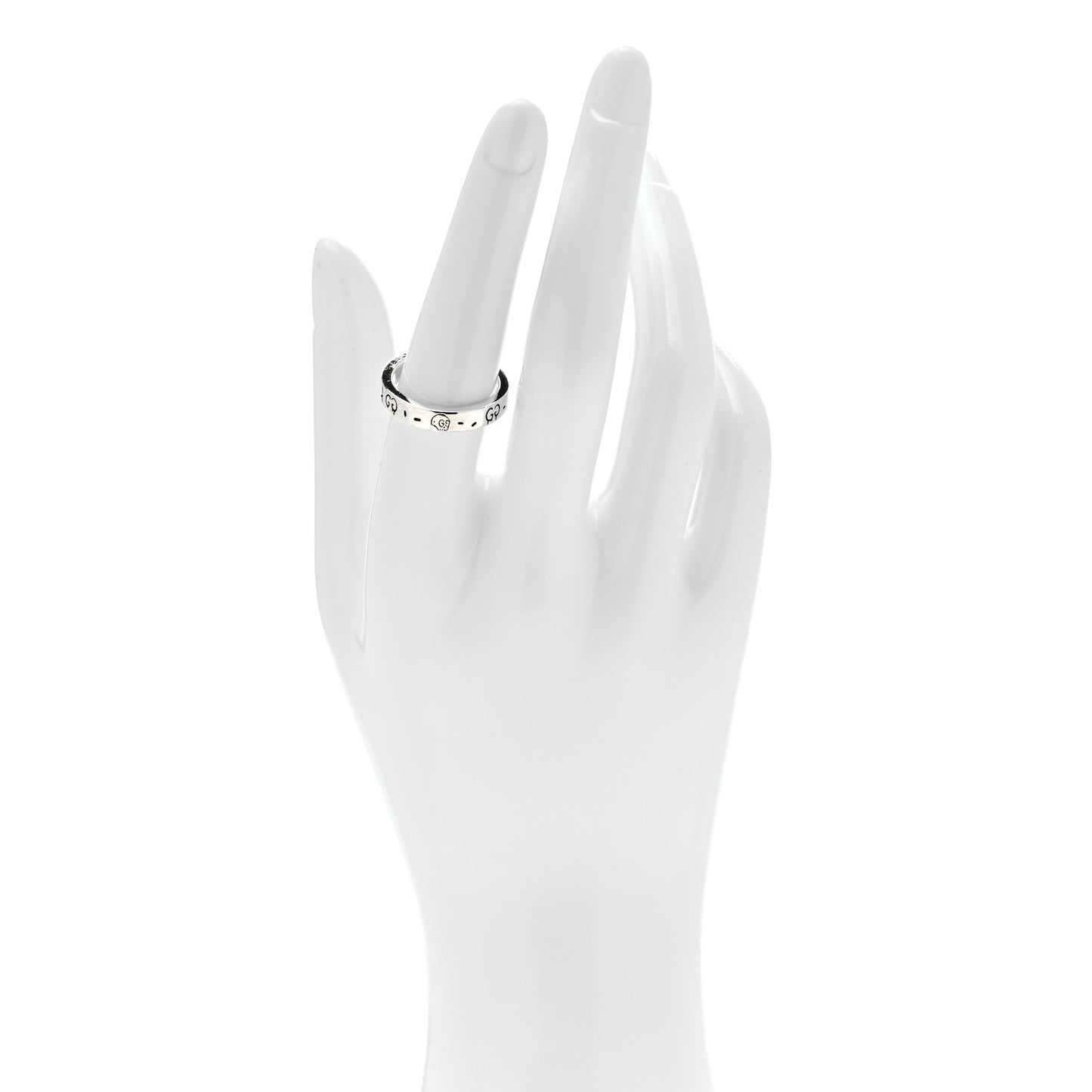 Sterling Silver Narrow GucciGhost Hamlet Skull Ring 54 7