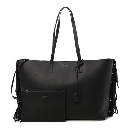 Saint Laurent Calfskin Large Fringe Shopping Tote Black 1 of 9